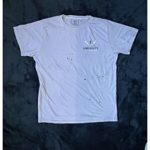 Live Salty Destin Shirt Mens Large Purple Short‎ Sleeve T Shirt Casual Beach